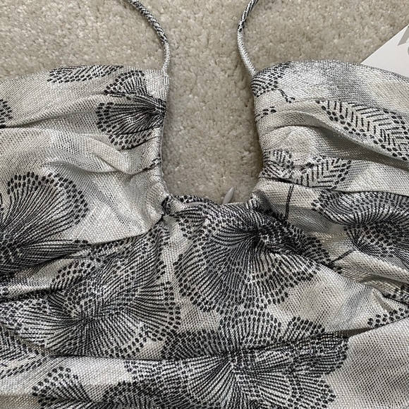 Silver, ruched mini Zara dress - Picture 4 of 9